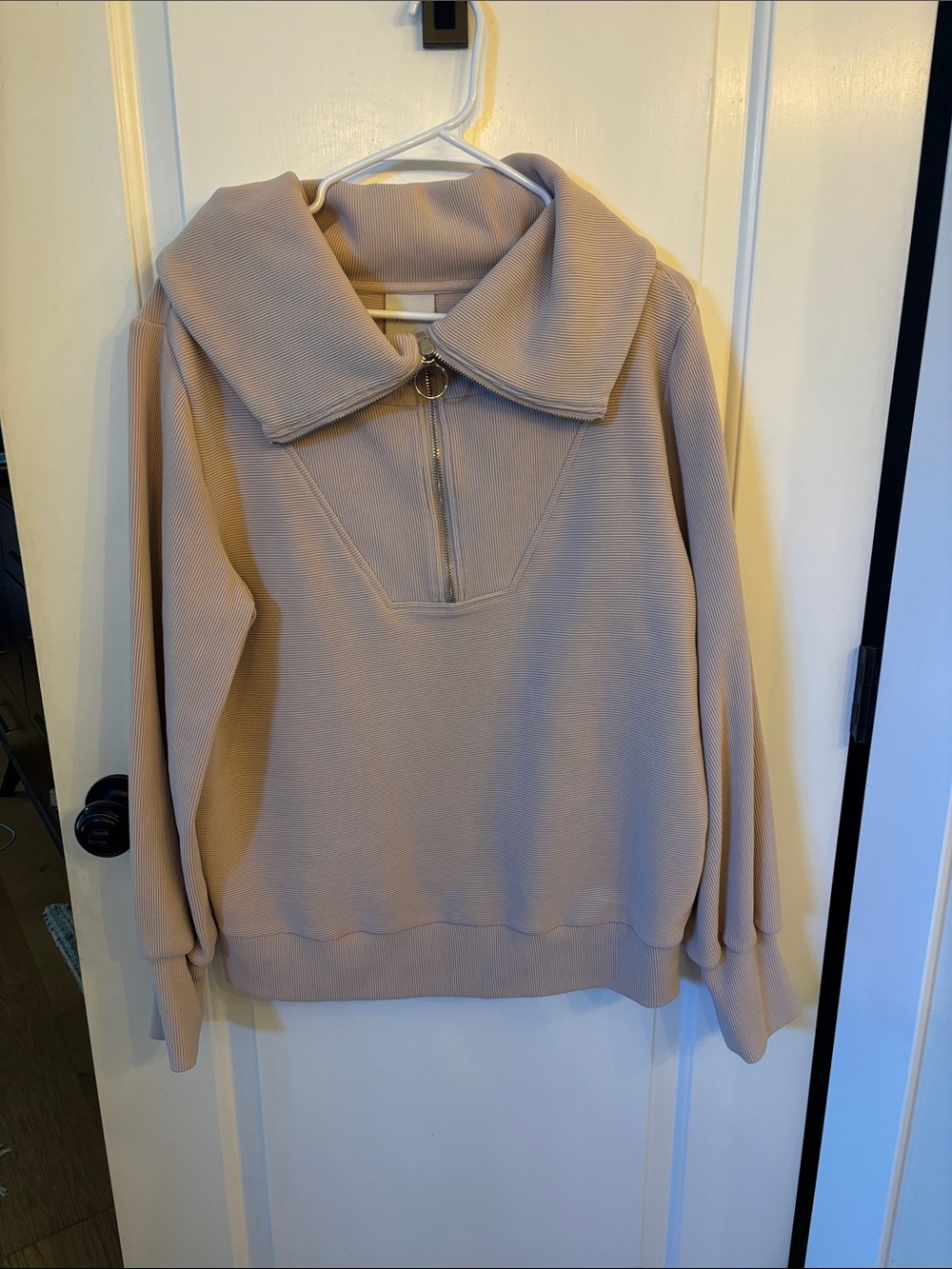 Varley Vine Half-Zip Collared Sweater-Mushroom Taupe